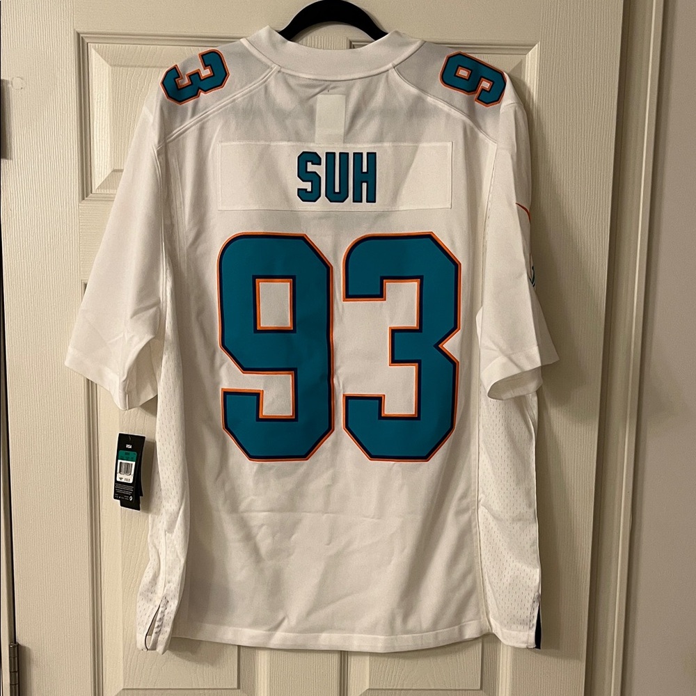 NFL White Jersey with Teal and Orange Details
